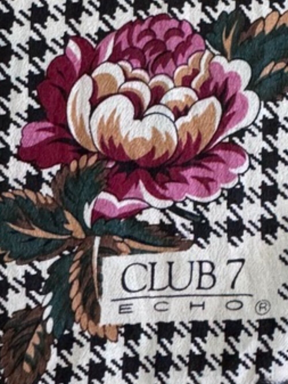 Club 7 Echo Vintage Floral Gingham Scarf, Great Condition - Picture 5 of 5